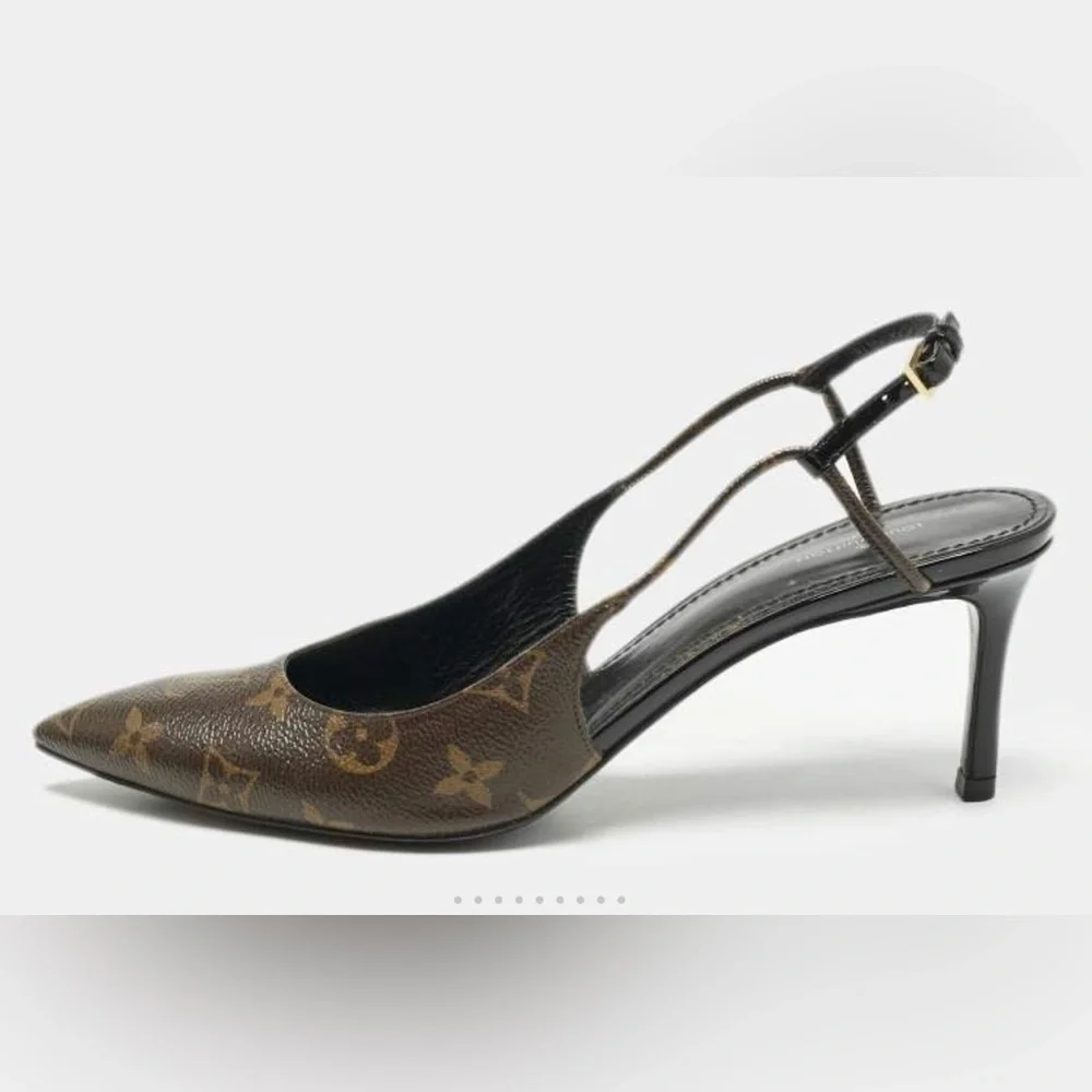 Louis Vuitton Cherie Monogram Brown Slingback Pumps - Picture 2 of 16